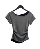 Sherry Layered Boat Neck Short Sleeve T-shirt