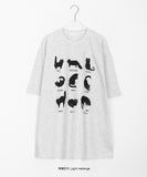[unisex] Donay Cat Printing Over Short Sleeve Tee
