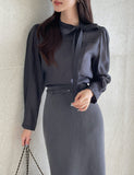 Cielve Satin Tie Blouse