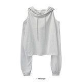 OPEN SHOULDER CUTTING HOODIE