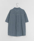 [unisex] Hyotao Check Over Short Sleeve Shirt
