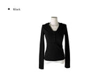 Naron Halter Sleeveless Button V Hood T-Shirt Set