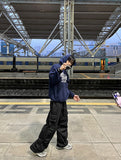 London wide banding cargo denim pants