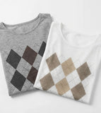 Argyle See-Through Long Sleeve T-Shirt