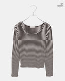 Yvonne Stripe Round Neck Slim Fit Long Sleeve T-Shirt