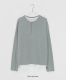 [unisex] Anri Warmer Henley Neck Over Long Sleeve Tee