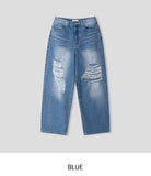 Portina Damage Wide Denim Pants