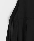 Lilco pleated ribbon slit long blouse