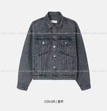 (UNISEX) Kissed washing denim jacket