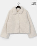 Bnet round button fur short jacket coat