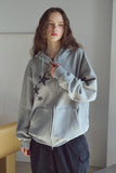 [2-WAY] Dot Star Patch Hood Zip-Up