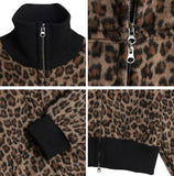 Neto Leopard High Neck Zip-up