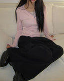 Karun Snap V-Neck Long Sleeve T-Shirt