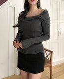 Chiro Ribbon Off-Shoulder Knit