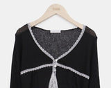 Teden Lace Linen Button Cardigan