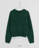 Hukobu Raglan Color Mix Wool Crop Knit