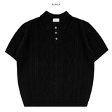 Fisher collar short sleeve knit