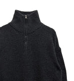 Basic Over Fit High-Neck Half Zip-Up Knit