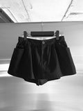 Double-waisted sagging mini skirt