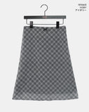 Deti See-through Check Midi Skirt