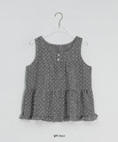 Dilte Check Flower Sleeveless Blouse