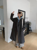 Anati corduroy color matching wide pants