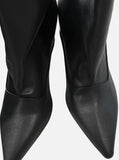 Big eyelet long boots heel