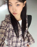 Turnt Checkered Pocket String Hooded Shirt