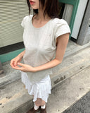 Hayo Ribbon Strap Cap Sleeve Short Sleeve Blouse