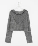 Puni crop net hood knit