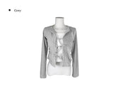 Delrin Ribbon Lace Layered Cardigan T-Shirt