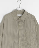 [unisex] Netu Stripe Collar Over Short Sleeve Shirt