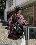 Posi smooth overfit checked shirt