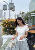 Denrua Double Button Jacket Blouse