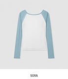 Ray Two-Tone See-Through Raglan Long Sleeve