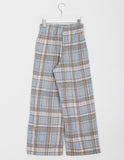 Benhi Hairy Wool Banding Check Wide Pants