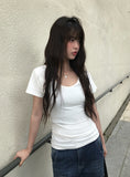 Boin Modal Slim U-Neck Slim Short Sleeve T-shirt