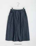 Fico Banding Cargo Denim Long Skirt