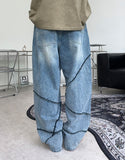 Neble Unbalanced Line Denim Pants