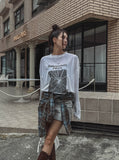 Growing printed velvet long sleeves