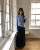 Pirun Tencel Layered Button Long Sleeve T-shirt
