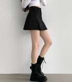 Pleats Underpants A-line Skirt Pants