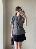 Jer Pleats Wrap Skirt Pants