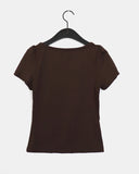 Kuro Vintage Shirring Lace Short Sleeve T-Shirt