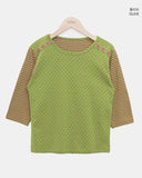 Repo Color Matching Button Three Quarter T-shirt
