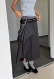 UNBALANCE WRAP LAYERED SKIRT
