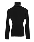 Open Button Slim Turtleneck