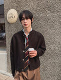 Flea Line Shoulder Wool Crop Cardigan