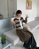 Nellady Stripe Round Crop Cardigan