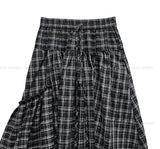 Maeve Unbalance Check Long Skirt